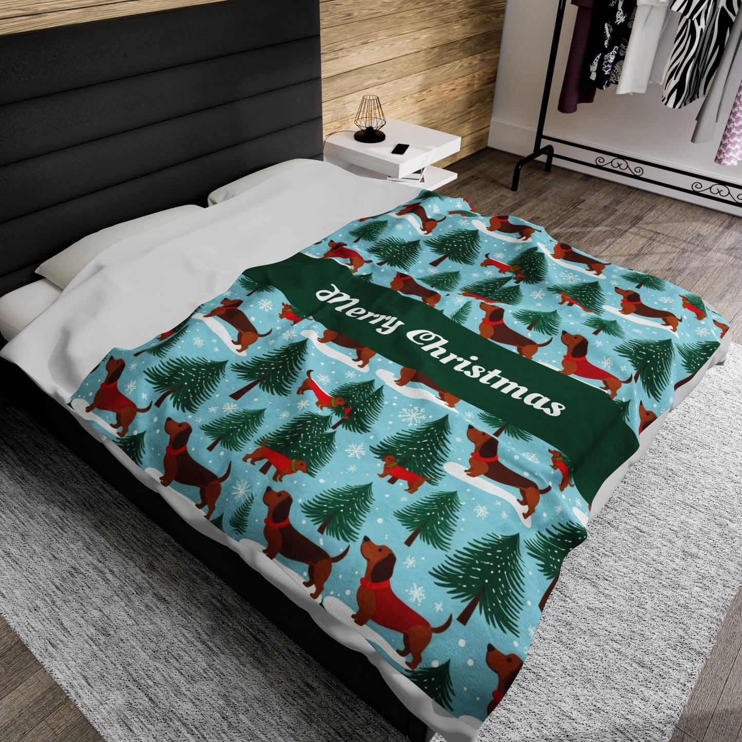 Christmas Teckel Plush Blanket