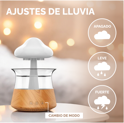 Calm Cloud: Difusor de lluvia con aromaterapia y lampara multicolor