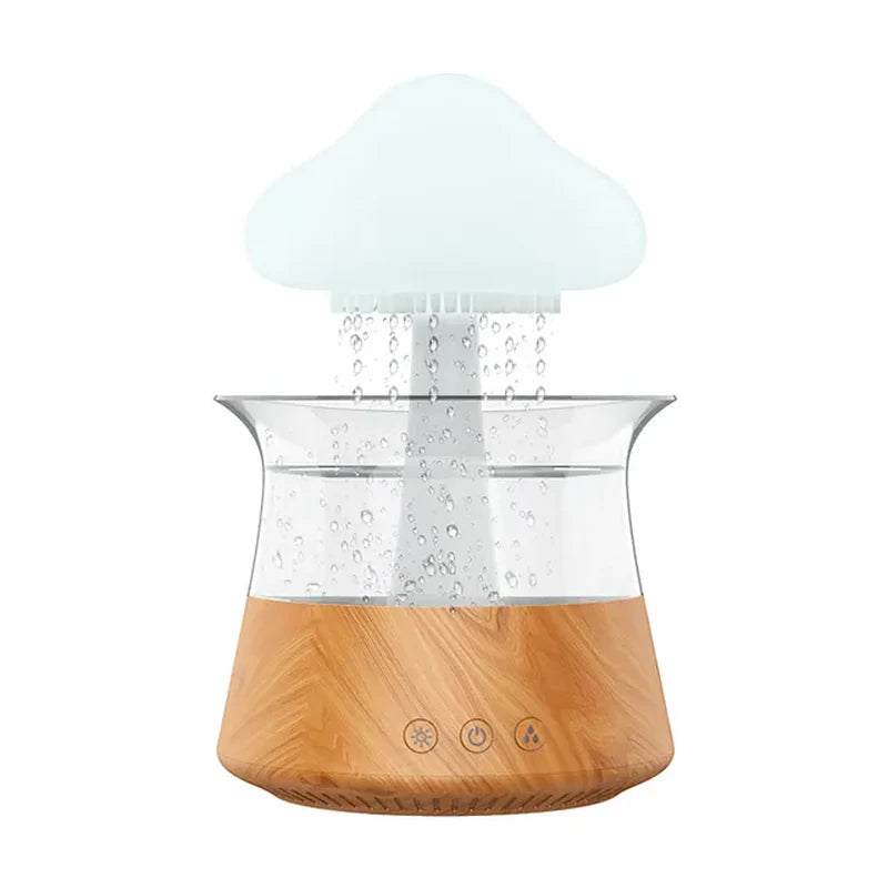 RelaxCloud Rain Diffuser: Aromatherapy Humidifier with Color-Changing Lamp