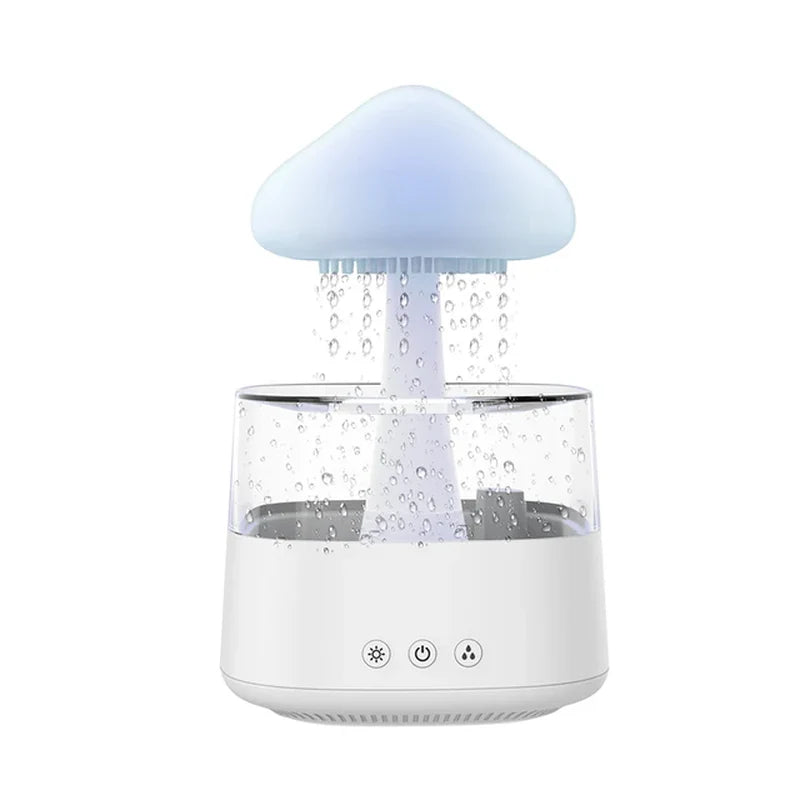 RelaxCloud Rain Diffuser: Aromatherapy Humidifier with Color-Changing Lamp